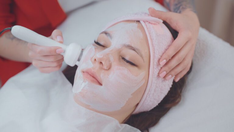 hardware cosmetology in beauty clinic aesthetician face of young female patient rejuve SBI 350561616 1